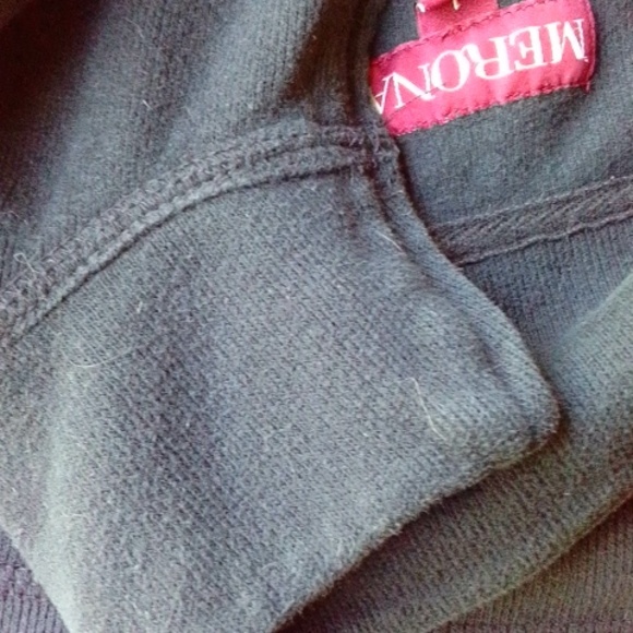 🍀EUC Black 100% Cotton Merona Full Zip Sweater Jacket!!!! - Picture 7 of 8